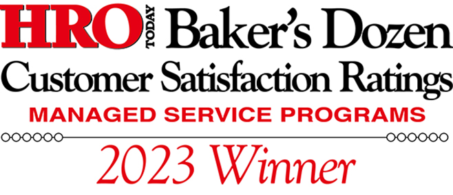 2023 HRO Today Baker's Dozen Customer Satisfaction Ratings MSP logo
